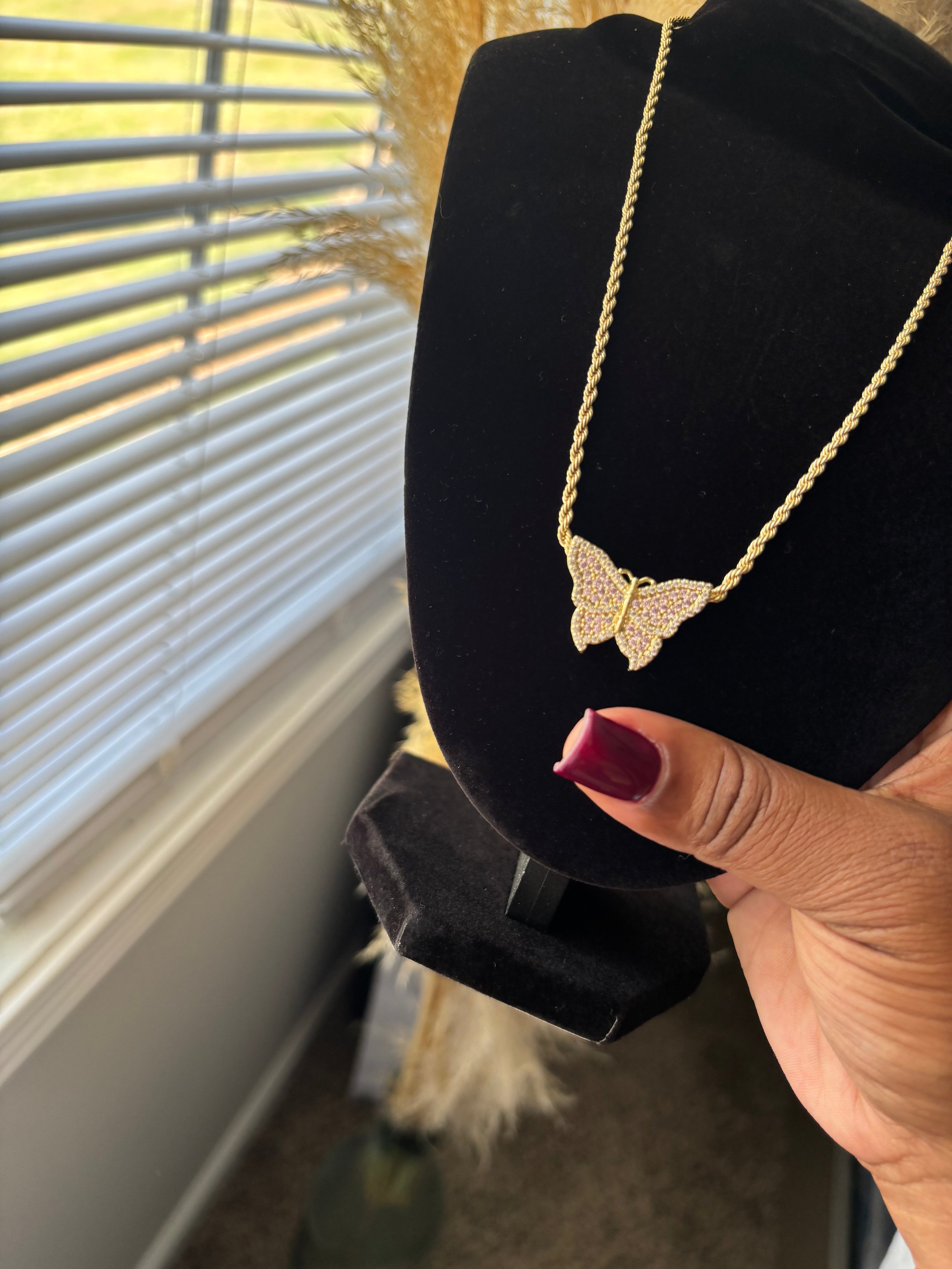 Iced Out PINK butterfly