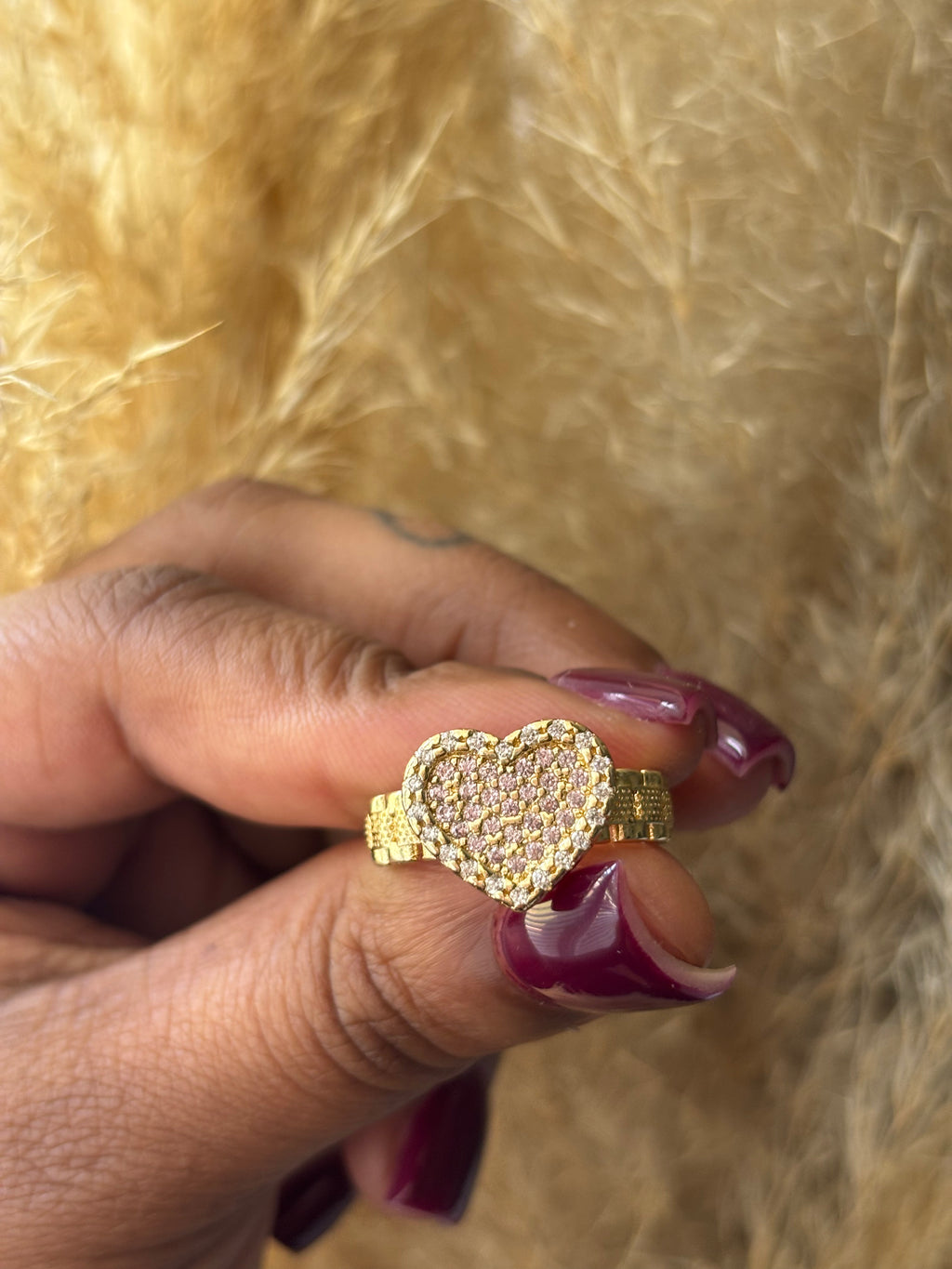 Pink Diamond Heart Ring