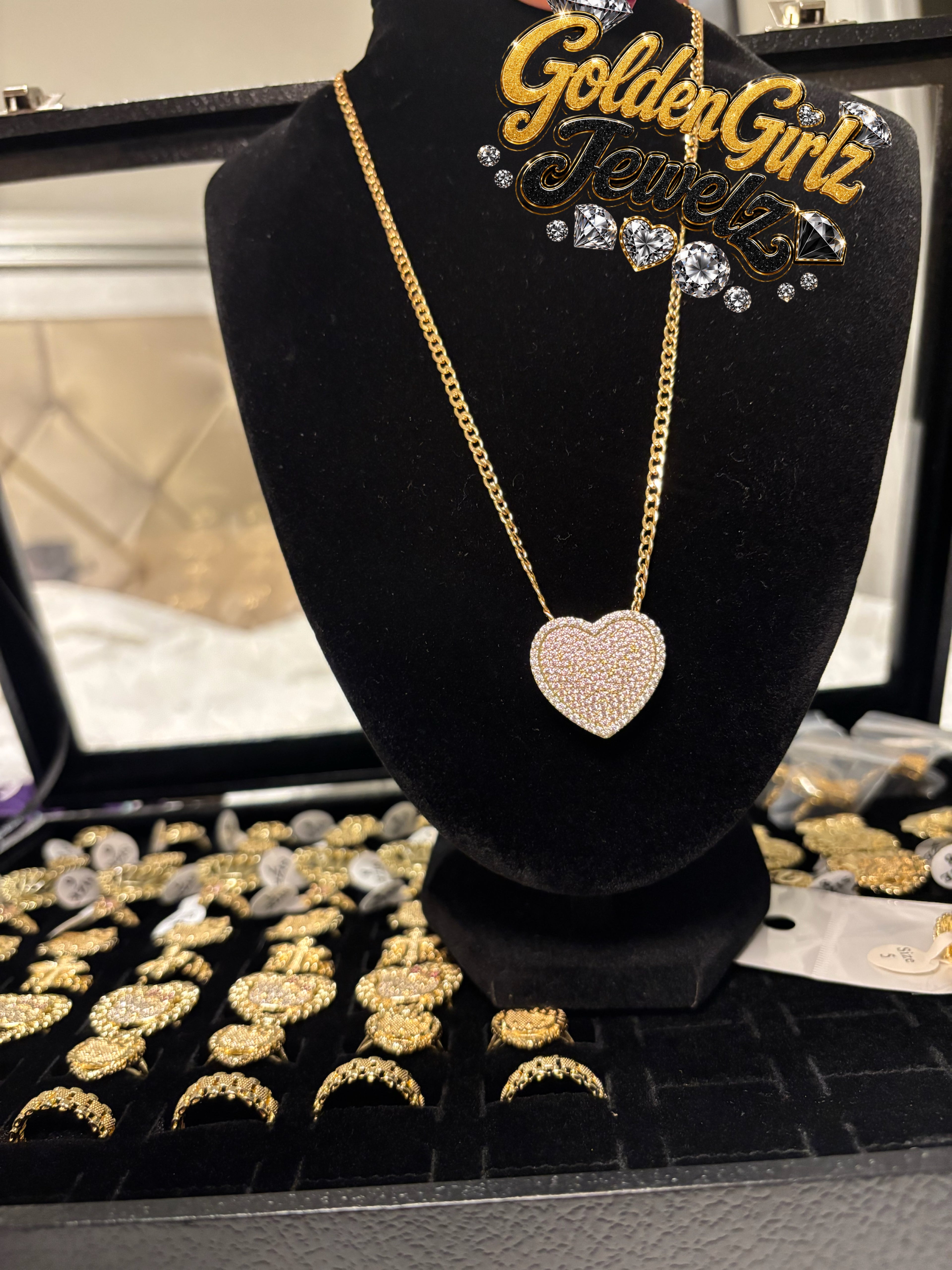 Iced Out PINK Heart