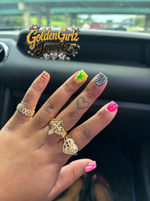 Cross Nugget Ring